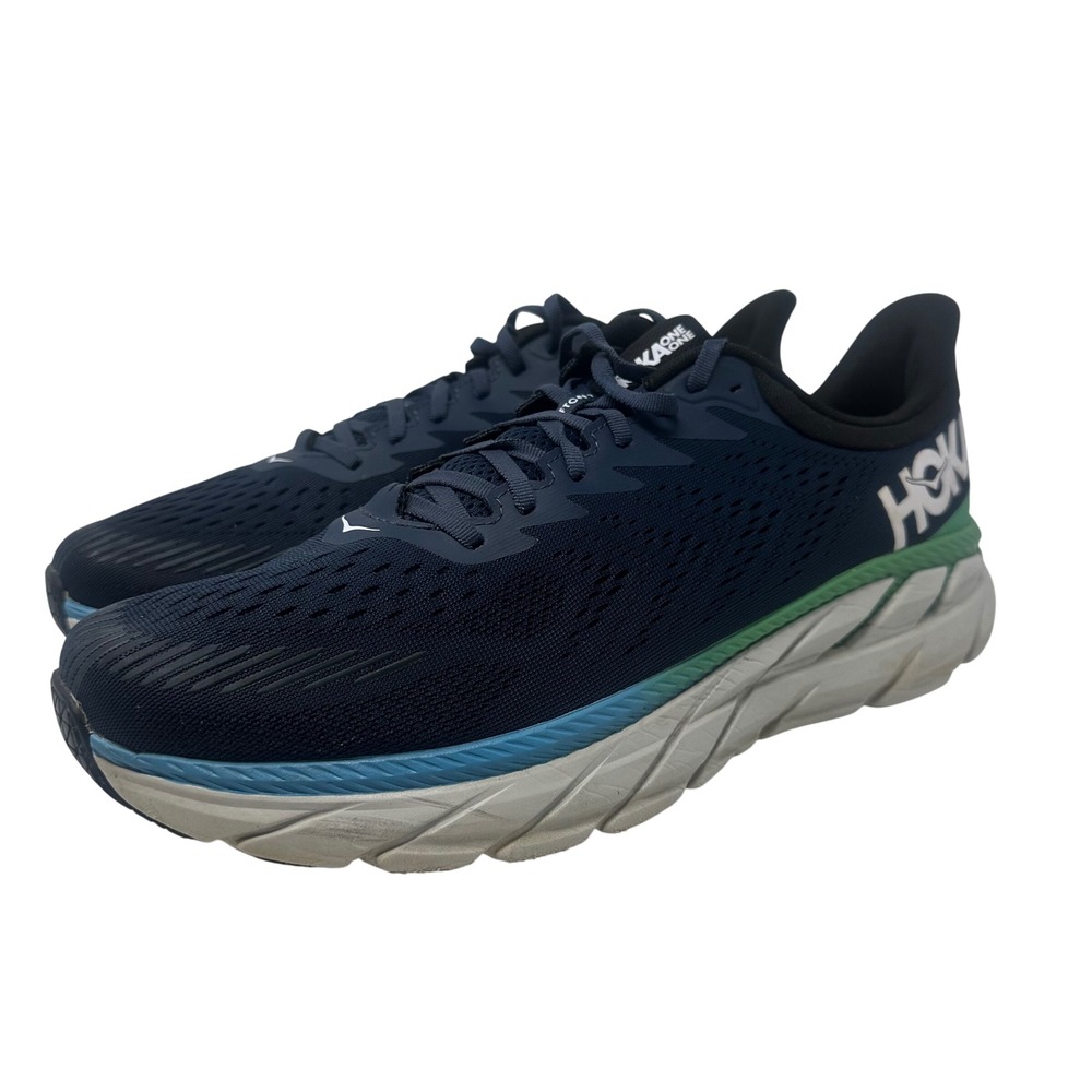 Hoka One One Clifton 7 Mens 13 Moonlit Ocean Navy Blue Green 1110508 MOAN